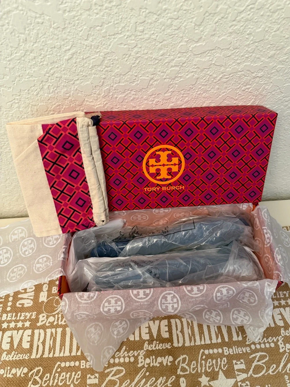 NIB Tory Burch Minnie Travel Ballet Suede Flats